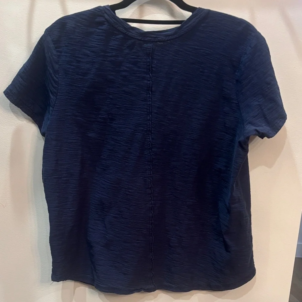 Pilcro Women’s L Navy Blue Short Sleeve Slub knit Tee - Picture 2 of 2